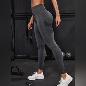 SHEIN Seamless Wide Band Waist Space Dye Sports Leggings